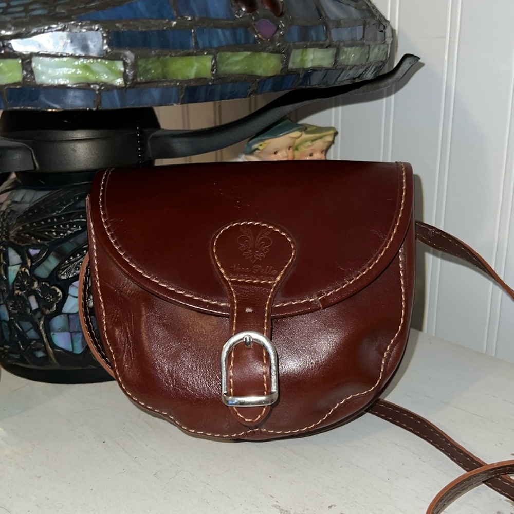 Vera Pelle Italy leather crossbody purse